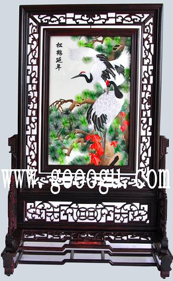 刺繡，雙面繡，手工刺繡，蘇州雙面繡精品，仙鶴刺繡精品