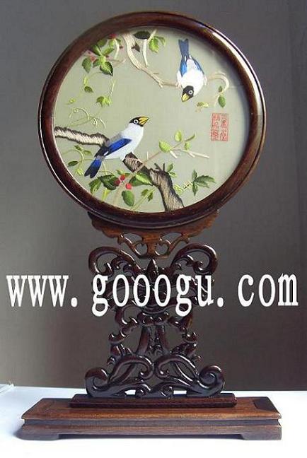 花鳥雙面繡 手工雙面繡 蘇繡雙面繡臺屏