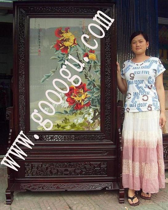 雙面繡屏風(fēng)，家庭玄關(guān)屏風(fēng)，居家屏風(fēng)隔斷，高檔雙面繡隔斷