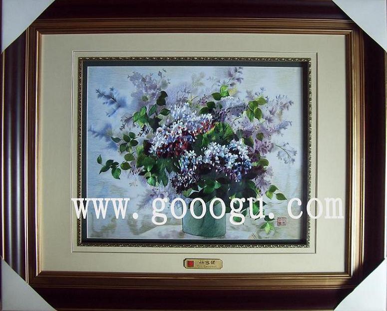 蘇州刺繡精品，高檔刺繡工藝品，花卉刺繡畫