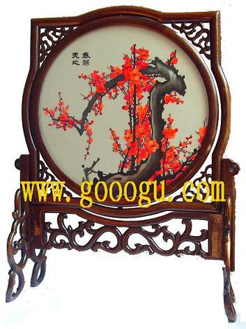 梅花雙面繡臺屏,傳統(tǒng)蘇繡