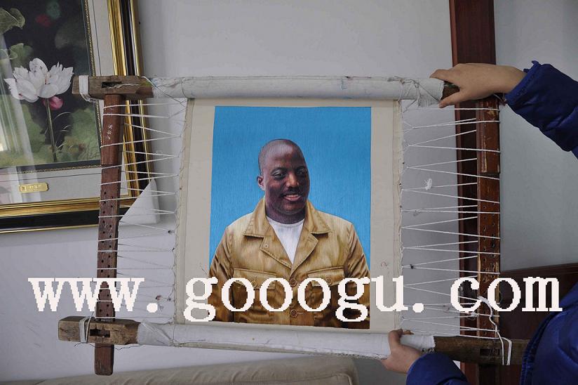 人物肖像蘇繡，蘇繡精品，人物肖像手工刺繡