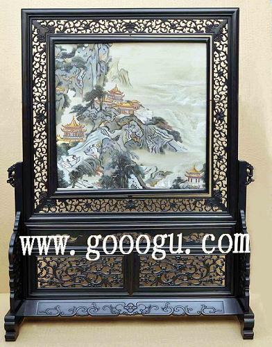 山水雙面繡，山水蘇繡精品，刺繡山水擺件收藏品