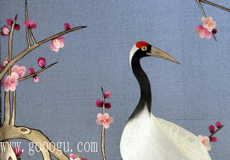 精品刺繡畫、梅花仙鶴！